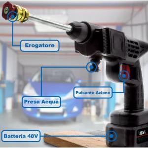 Idropulitrice portatile con 2 batterie