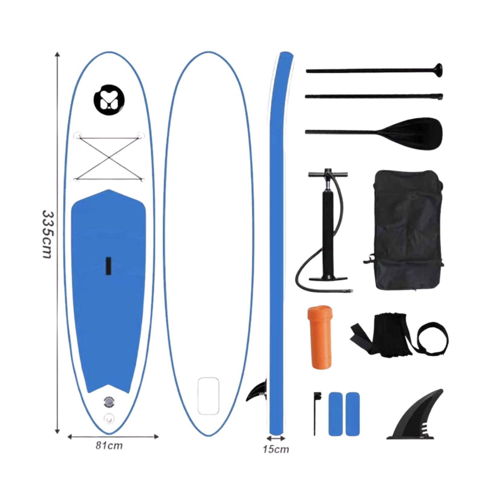  tavola sup gonfiabile verde l 11' (335 x 81 x 15 cm) con pagaia, leash, pompa e sacca - foto 2
