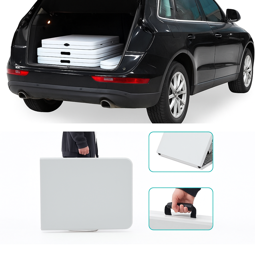  tavolo pieghevole salvaspazio 180x70x74 cm (bianco) - foto 4