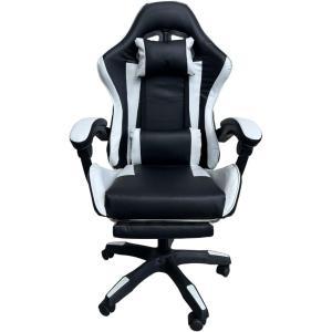 Sedia gaming nera e bianca