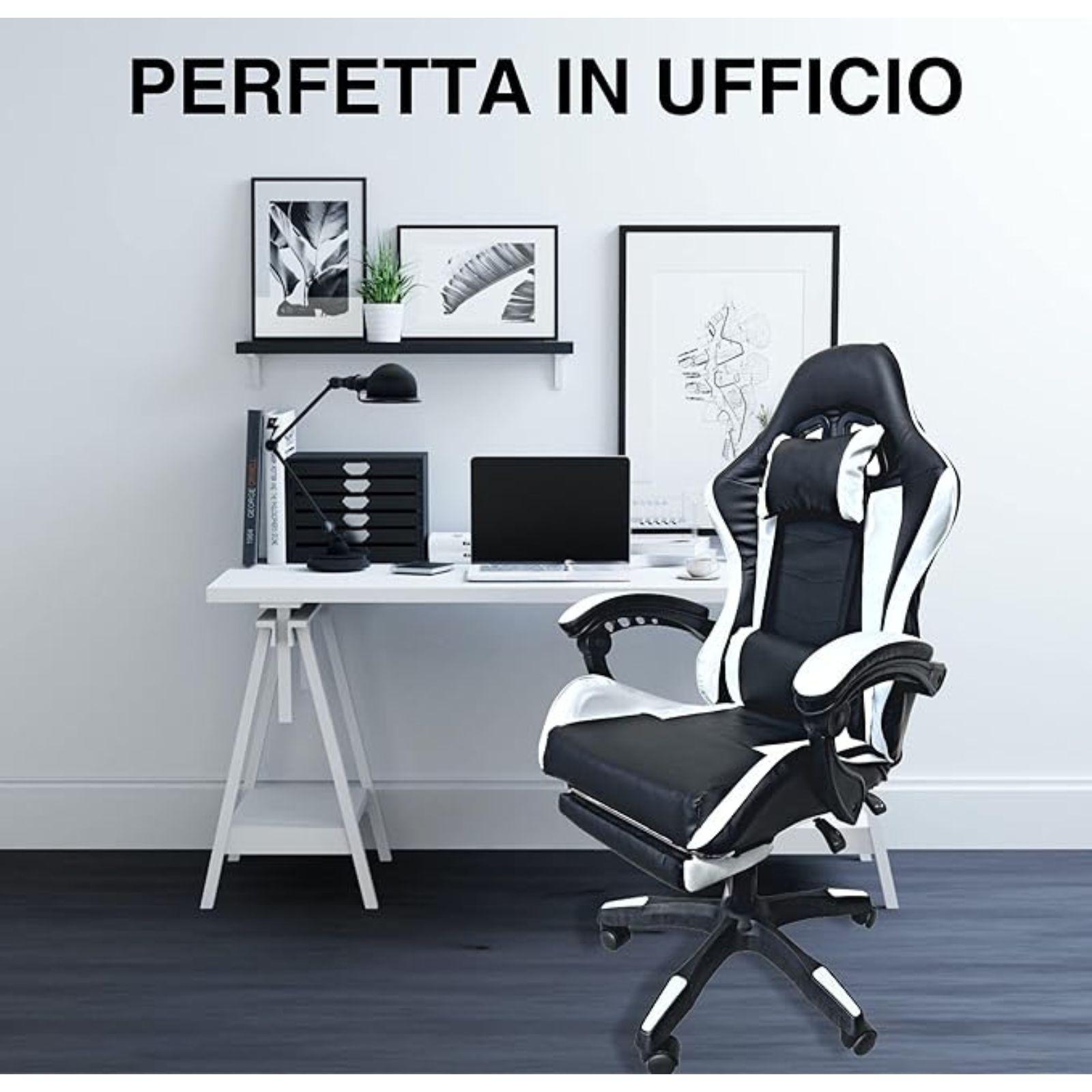 mastro bianco sedia gaming nera e bianca - foto 3