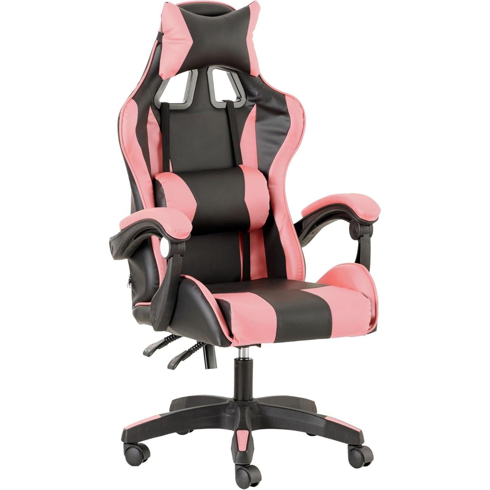 mastro bianco sedia gaming nera e rosa - foto 1