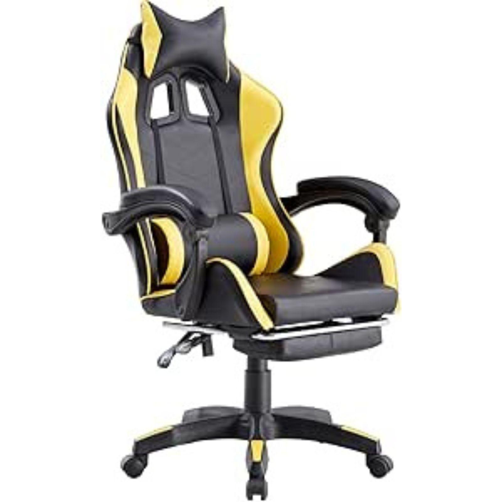 mastro bianco sedia gaming nera e gialla - foto 1