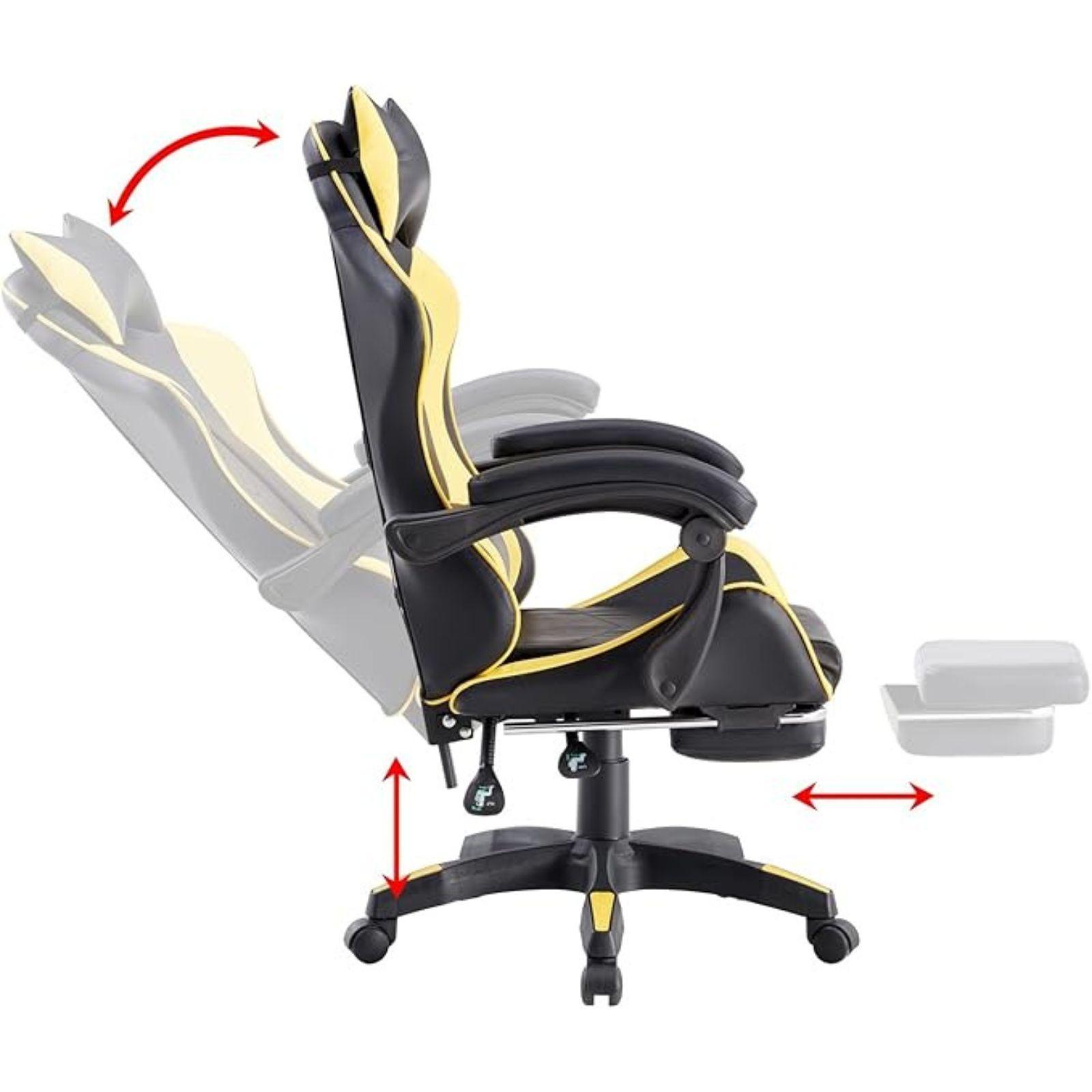 mastro bianco sedia gaming nera e gialla - foto 2