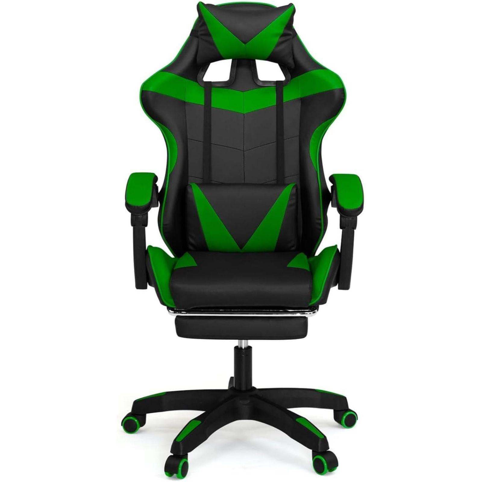 mastro bianco sedia gaming nera e verde - foto 1