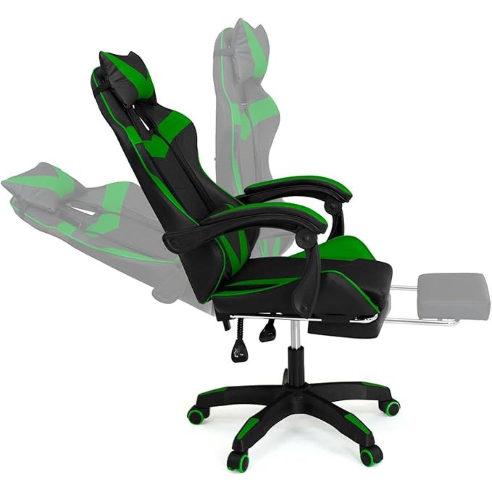 mastro bianco sedia gaming nera e verde - foto 2