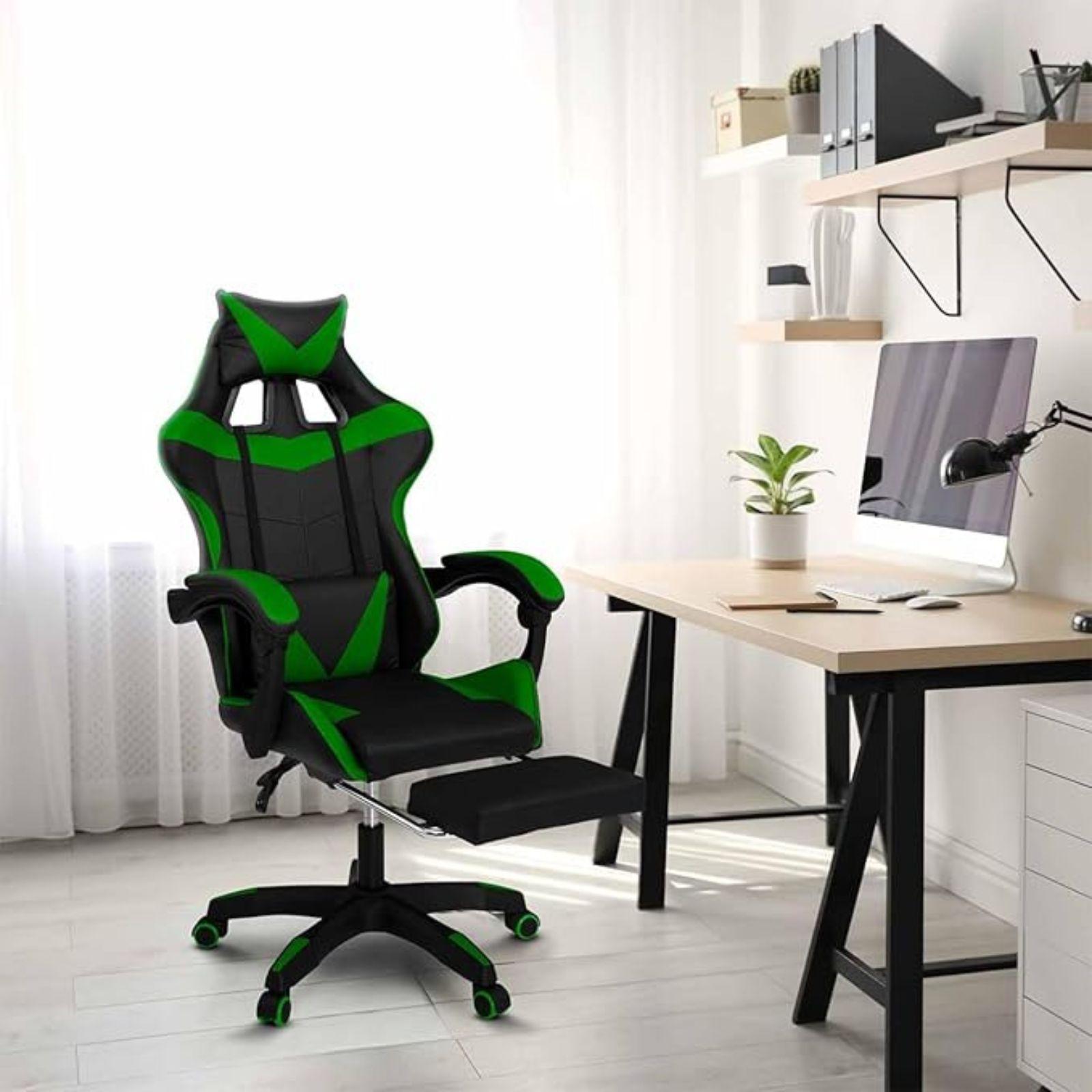 mastro bianco sedia gaming nera e verde - foto 3
