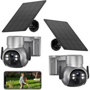 Telecamera di sorveglianza 4k con pannello solare e sim...