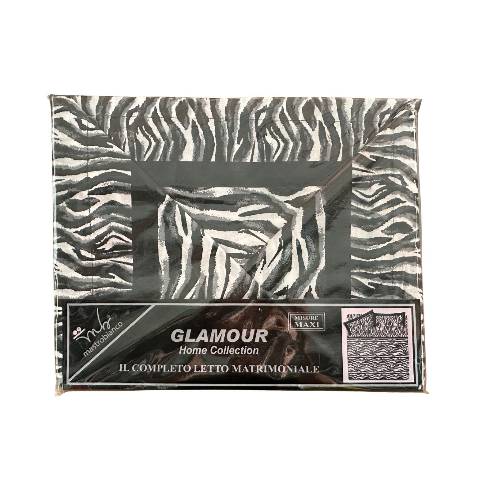 mastro bianco lenzuolo completo letto matrimoniale animalier zebrato nero e bianco - foto 1