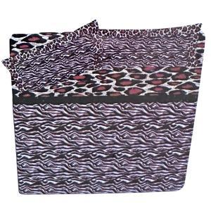 Lenzuolo completo letto matrimoniale animalier zebrato e maculato