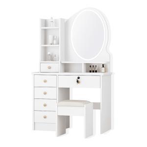 Toeletta bellora con specchio led e sgabello