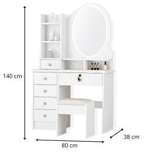 Toeletta bellora con specchio led e sgabello