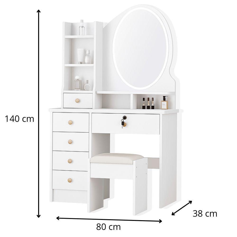  toeletta bellora con specchio led e sgabello - foto 3