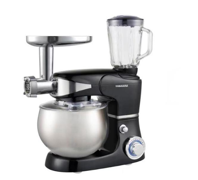 dgbavaria robot da cucina multifunzione con ciotola in acciaio inox da 6 lt. - impastatrice , frullatore e tritacarne - foto 1