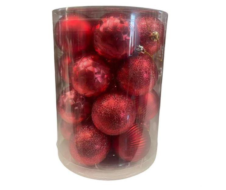 natale felicia scatola da 20 palline rosse da 6 cm - foto 1