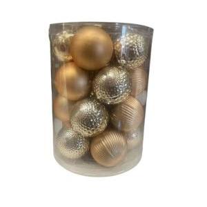 Scatola da 20 palline oro da 6 cm