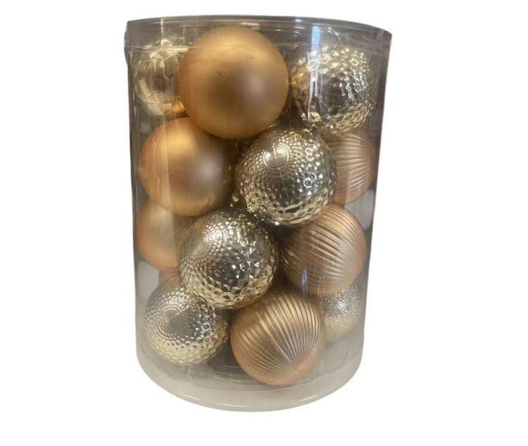 natale felicia scatola da 20 palline oro da 6 cm - foto 1