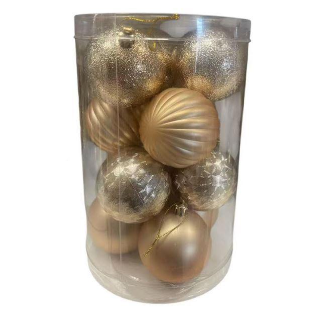 natale felicia scatola da 12 palline oro da 7 cm - foto 1