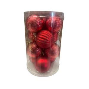 Scatola da 12 palline rosse da 7 cm
