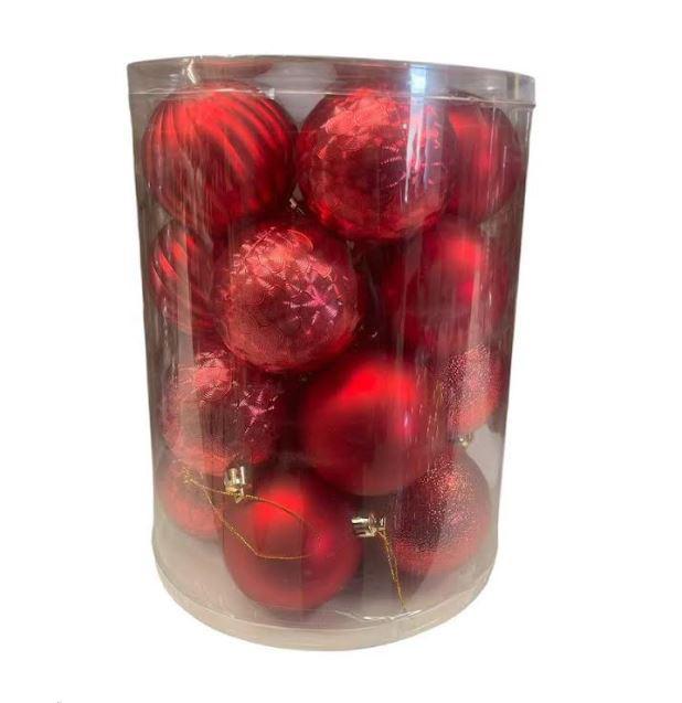 natale felicia scatola da 20 palline rosse da 7 cm - foto 1