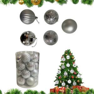 Palline di natale argento 7 cm 20 pz