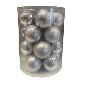 Scatola da 20 palline argento da 7 cm
