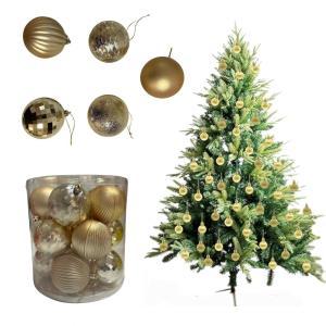 Palline di natale oro 8 cm 15 pz
