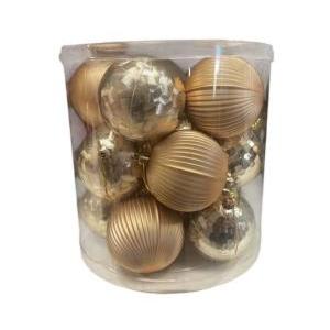 Scatola da 15 palline oro da 8 cm