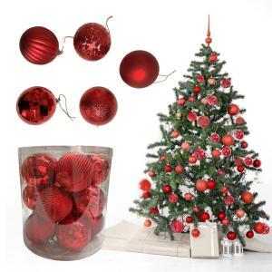 Palline di natale rosse 8 cm 15 pz