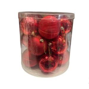 Scatola da 15 palline rosse da 8 cm