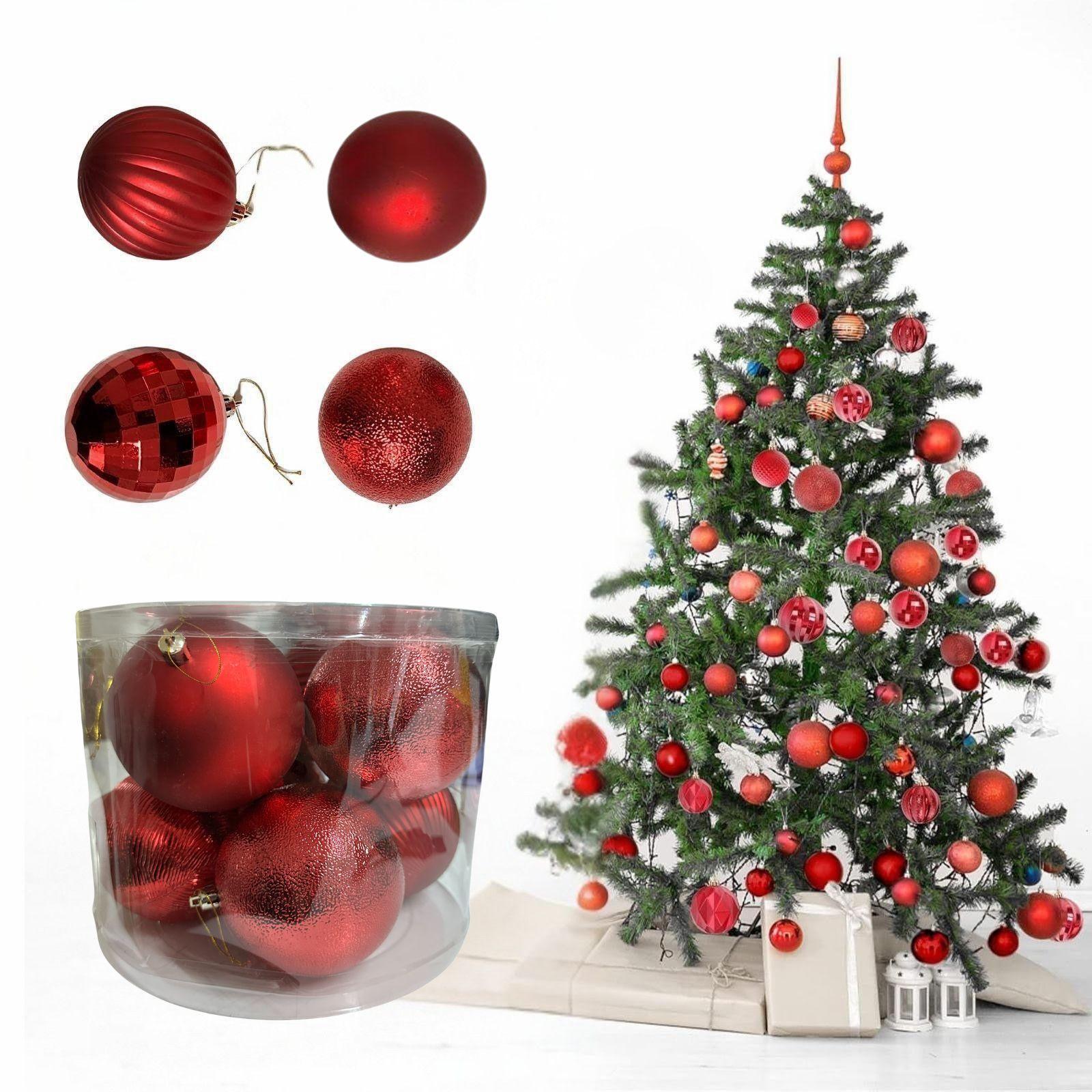 natale felicia palline di natale rosse 10 cm 8 pz - foto 1