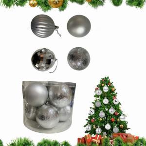 Palline di natale argento 10 cm 8 pz