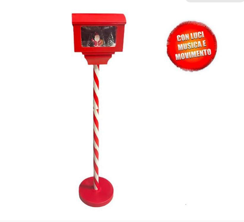 natale felicia lampione rosso con luce , musica e movimento da 120 cm - foto 1