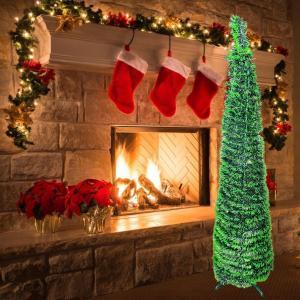 Albero di natale pronto in 30 secondi verde con luci led incluse 150 cm
