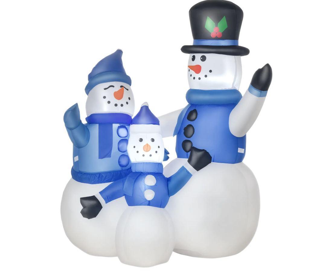 homcom pupazzi di neve gonfiabili con luci led da 120 cm - foto 1