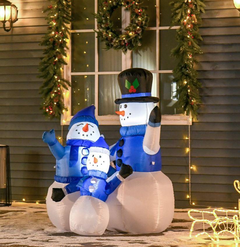 homcom pupazzi di neve gonfiabili con luci led da 120 cm - foto 3