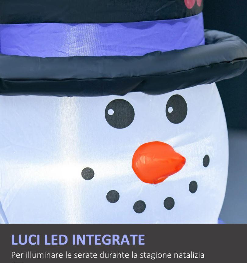 homcom pupazzi di neve gonfiabili con luci led da 120 cm - foto 4