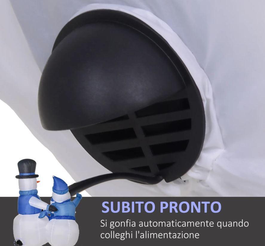 homcom pupazzi di neve gonfiabili con luci led da 120 cm - foto 5