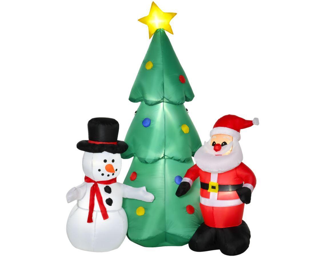 homcom albero di natale gonfiabile con luci led da 185 cm - foto 1