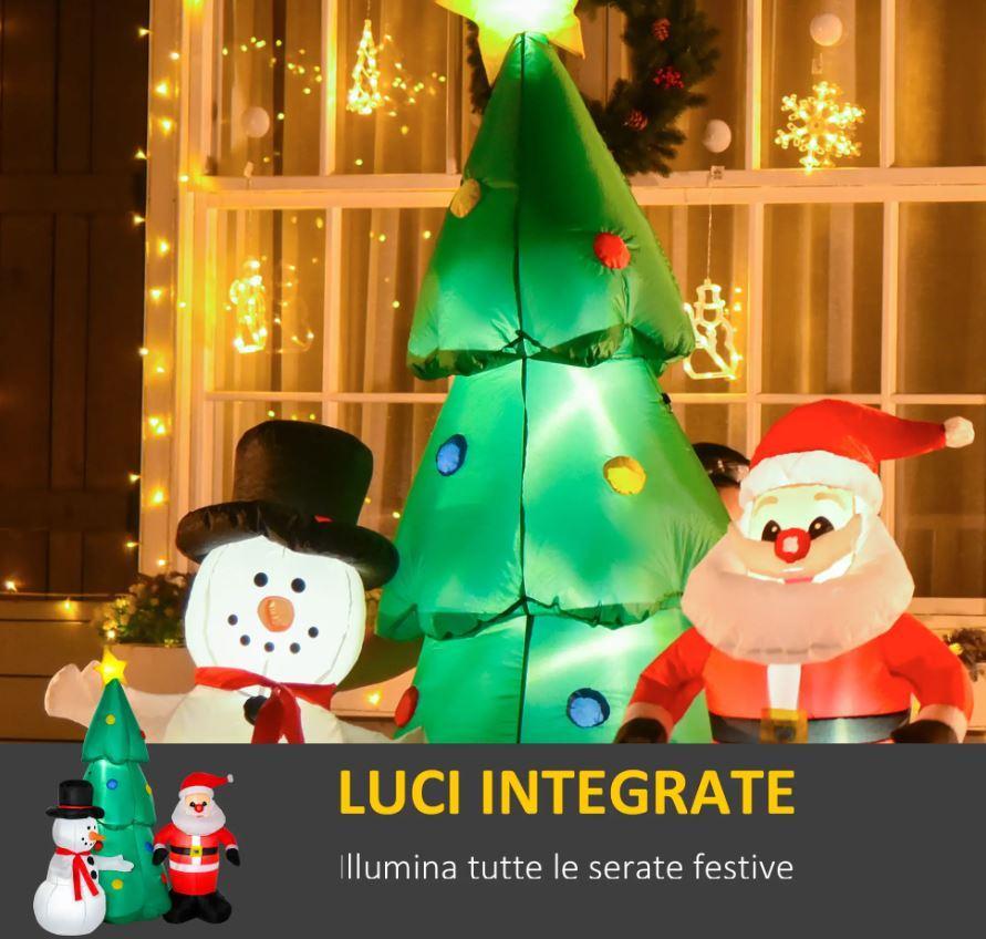 homcom albero di natale gonfiabile con luci led da 185 cm - foto 4