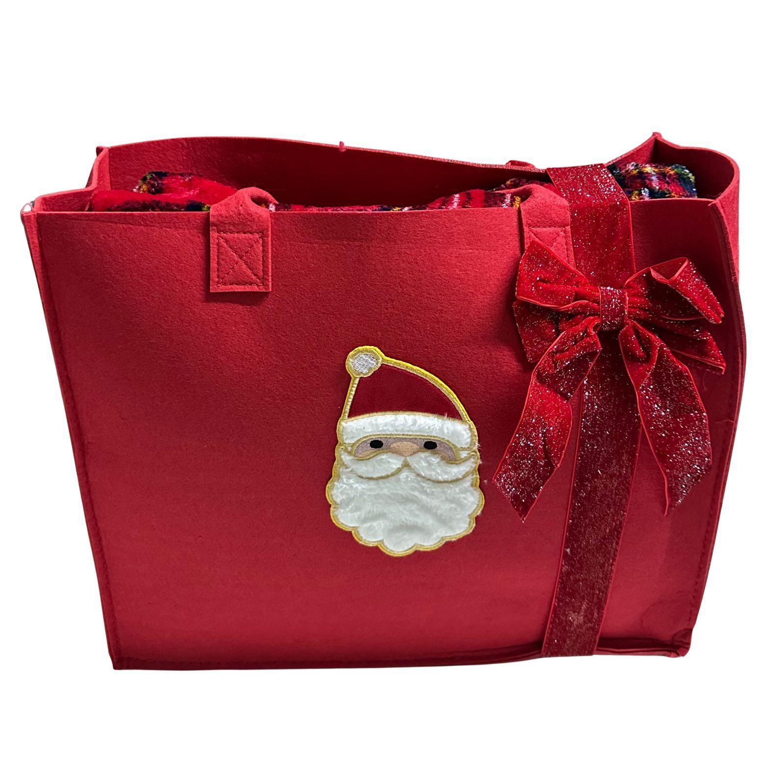 mastro bianco plaid natalizio scozzese matrimoniale in flanella con borsa - foto 3