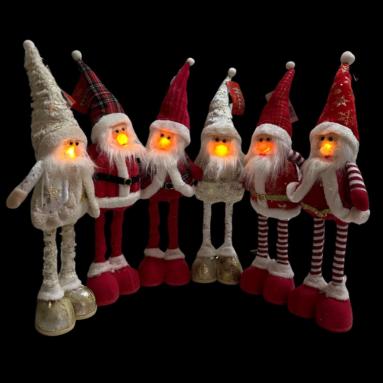 mastro bianco pupazzo babbo natale con gambe estendibili 60 cm - foto 2