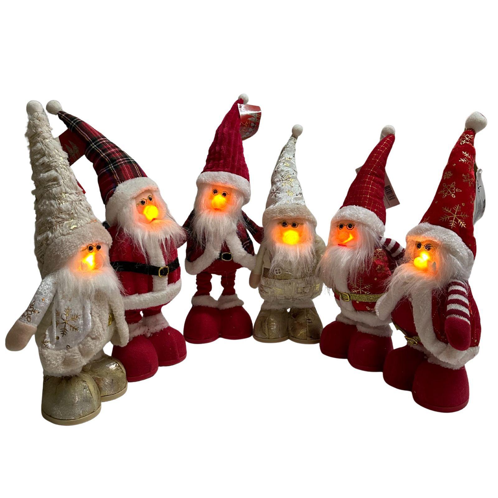 mastro bianco pupazzo babbo natale con gambe estendibili 60 cm - foto 3
