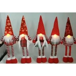 Pupazzo gnomo con gambe estendibili e luci led da 60 cm