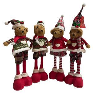 Coppia orsetti di natale con gambe estendibili e luci l...