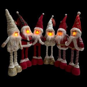 Pupazzo babbo natale con gambe estendibili e luci led 90 cm