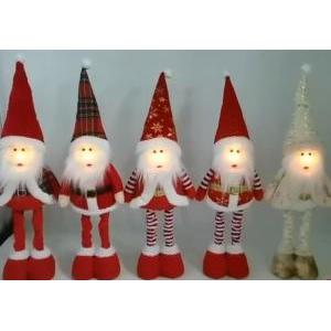 Pupazzo babbo con gambe estendibili e luci led da 135 cm