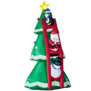 Albero di natale gonfiabile con personaggi e luci led da 247 cm