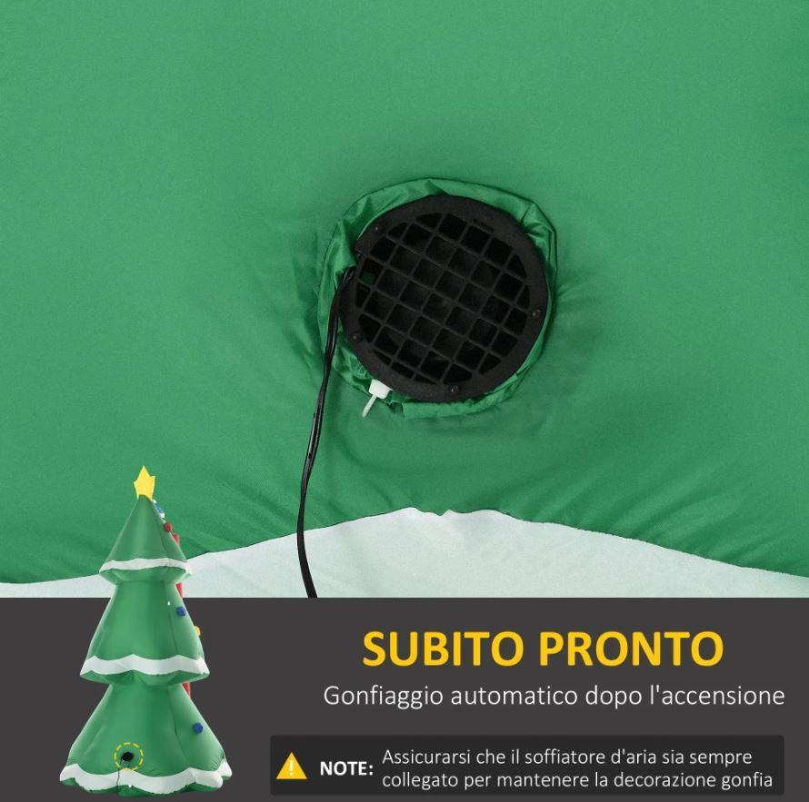 homcom albero di natale gonfiabile con personaggi e luci led da 247 cm - foto 5