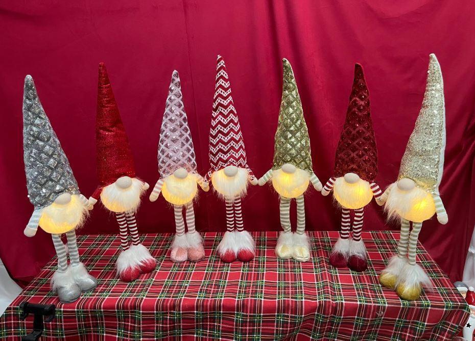 mastro bianco pupazzo gnomo con musica e luci led da 70 cm - foto 1